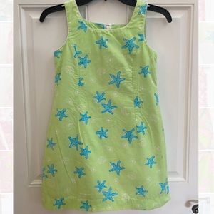 Lilly Pulitzer Kids Green Starfish Shift Dress 8 6